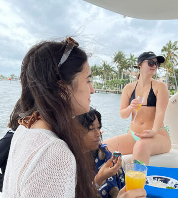 Bachelorette and bachelor party on a yacht